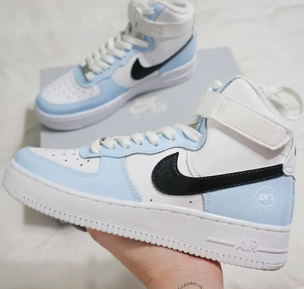 Baby Blue and Black Custom Air Force 1