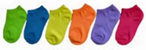 childrens no show socks-solid neon colors-size 4-6 Case of 360