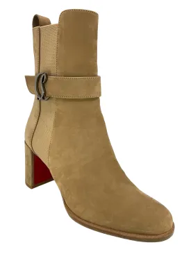 CHRISTIAN LOUBOUTIN CL Chelsea Booty Suede Ankle Boots Size 7.5 NEW