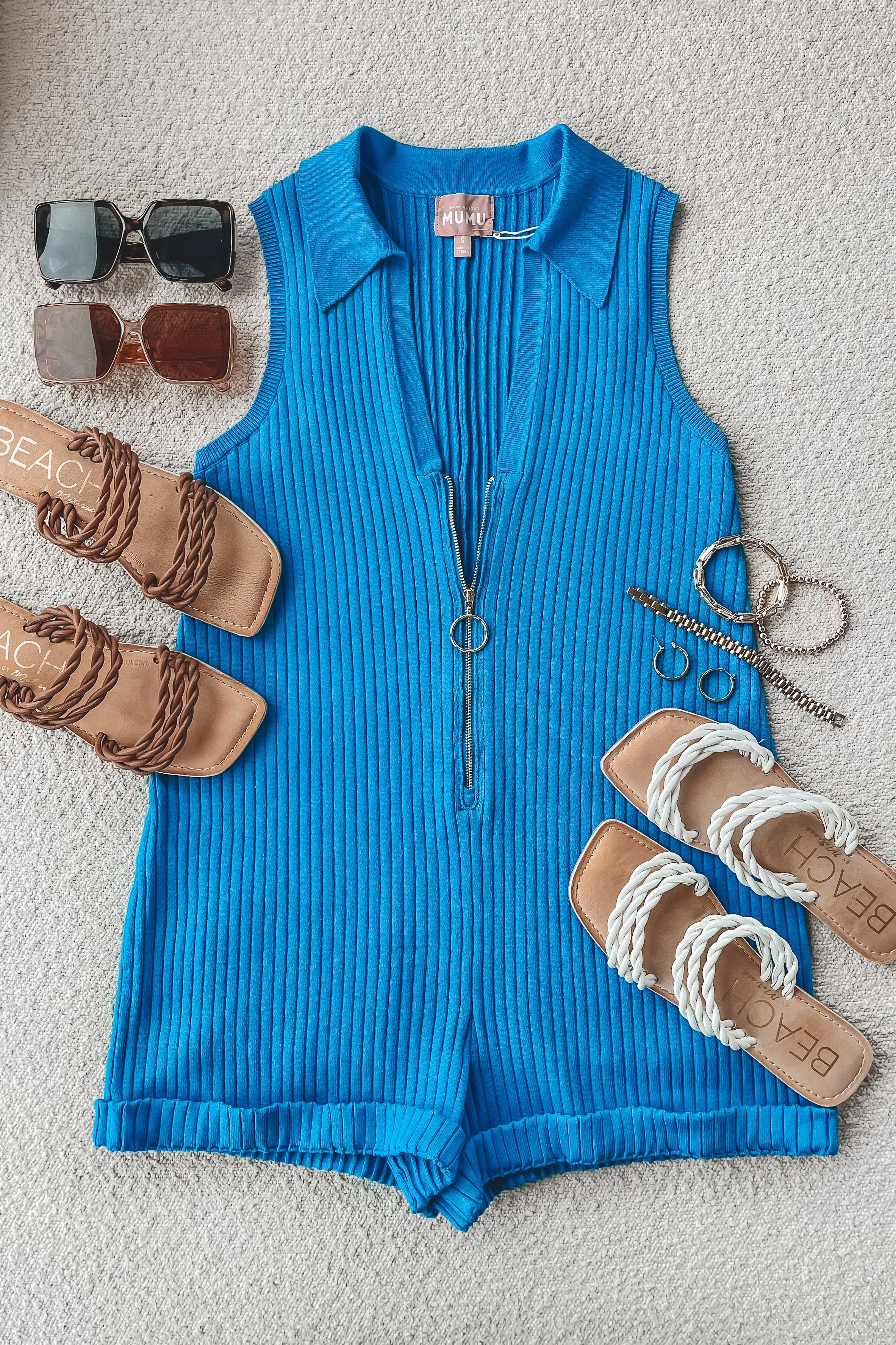 DEAL SHOW ME YOUR MUMU All In One - Teal Rib Knit