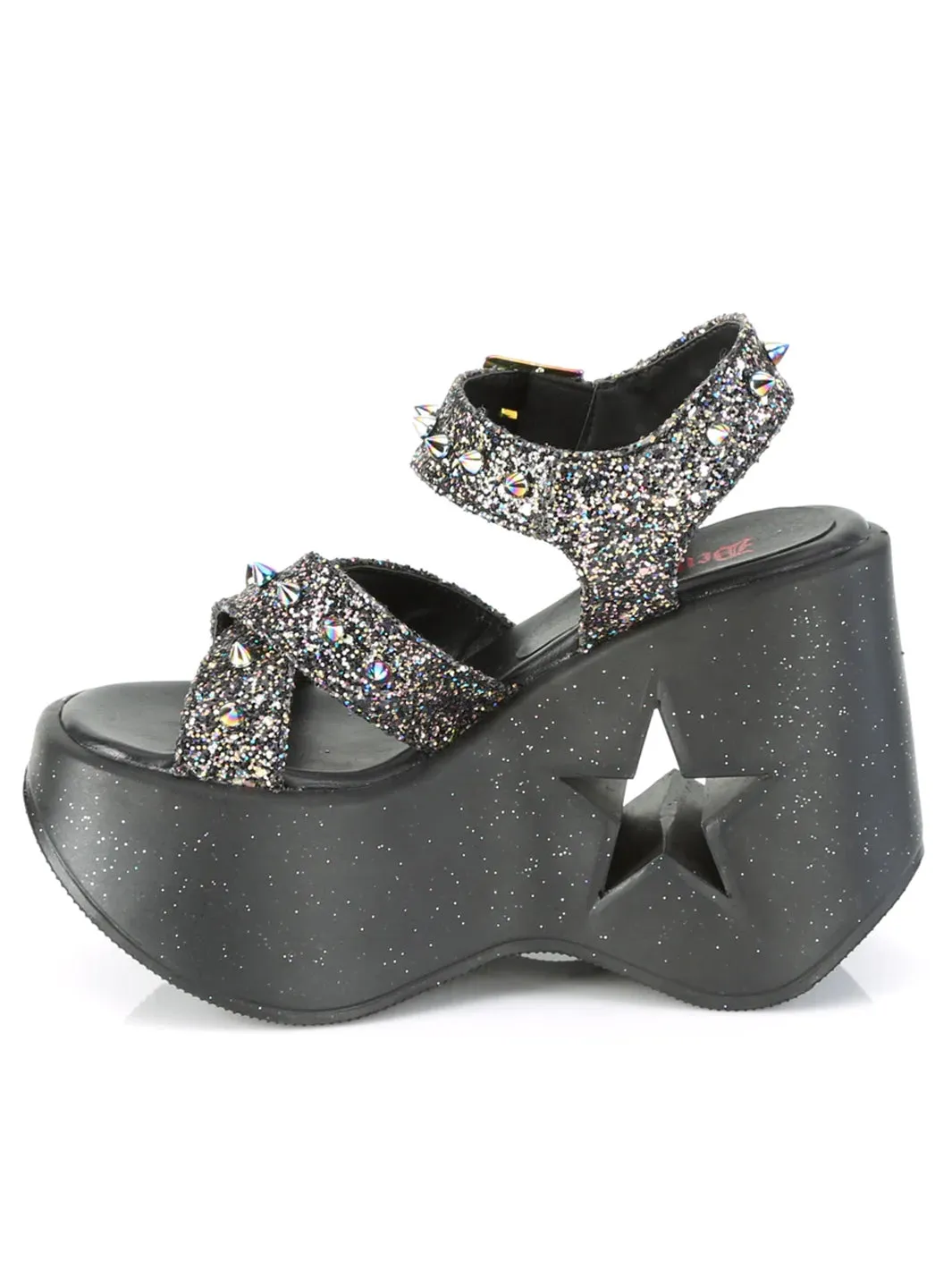 DEMONIA DYNAMITE-02 - BLACK MULTI GLITTER ✰ PRE ORDER ✰