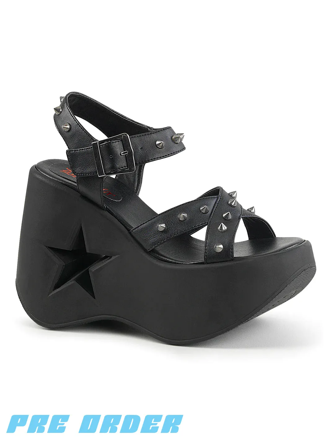 DEMONIA DYNAMITE-02 - BLACK VEGAN LEATHER *PRE ORDER*