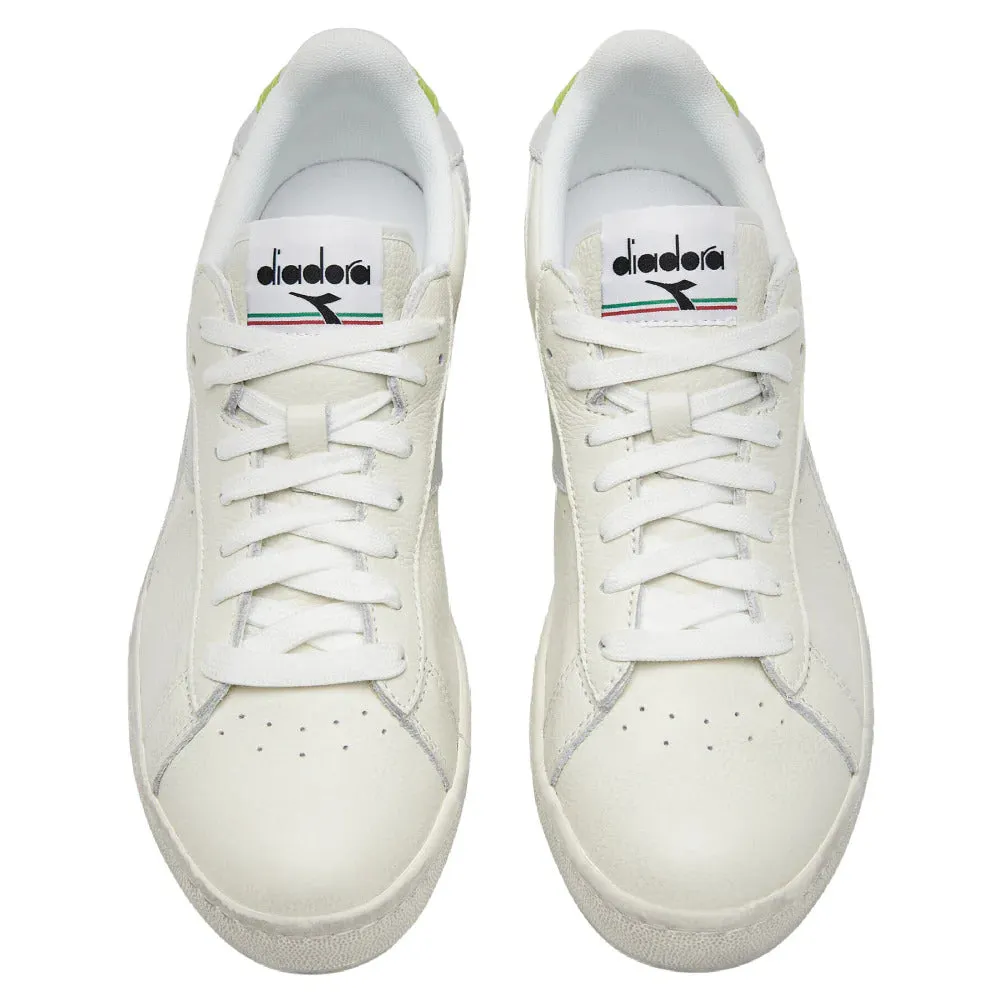 Diadora Mens Game Low Waxed Casual Shoes - White/Glacier Grey