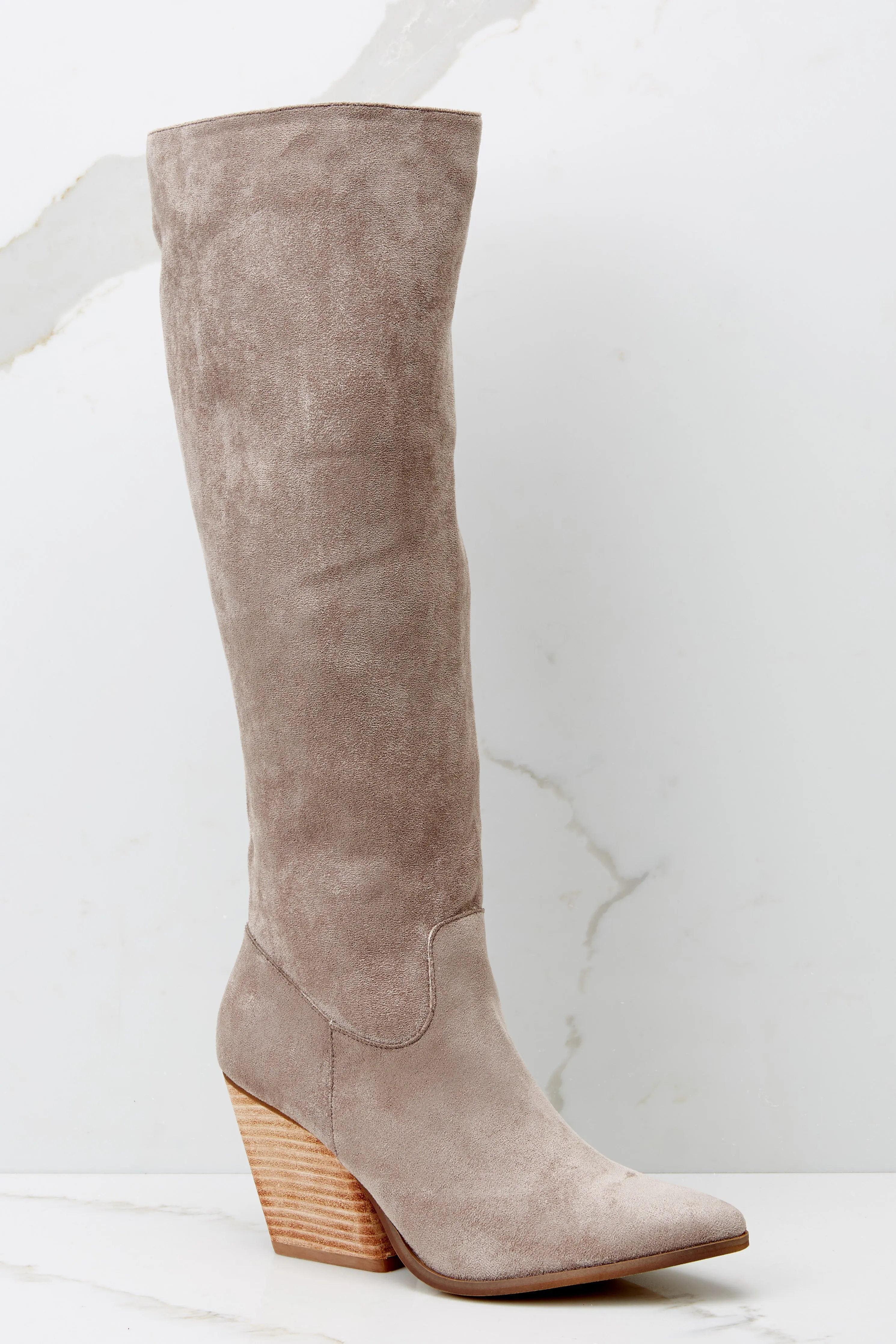 Making Plans With You Light Grey Knee High Boots