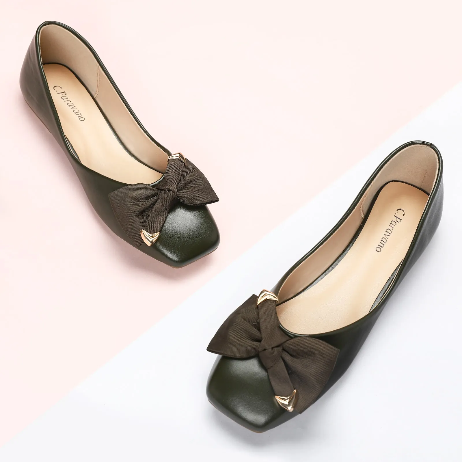 Metal Bowknot Square Flats