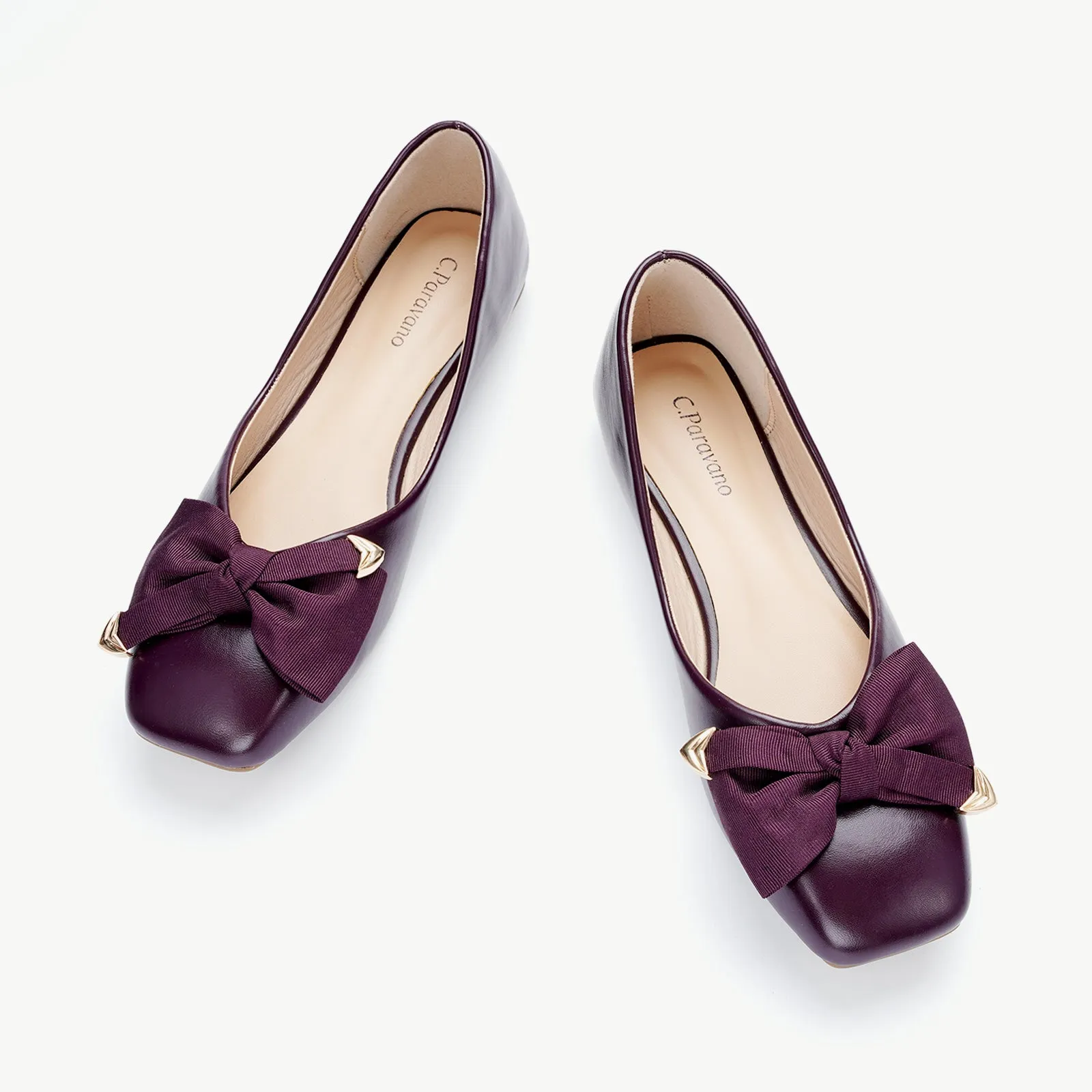 Metal Bowknot Square Flats