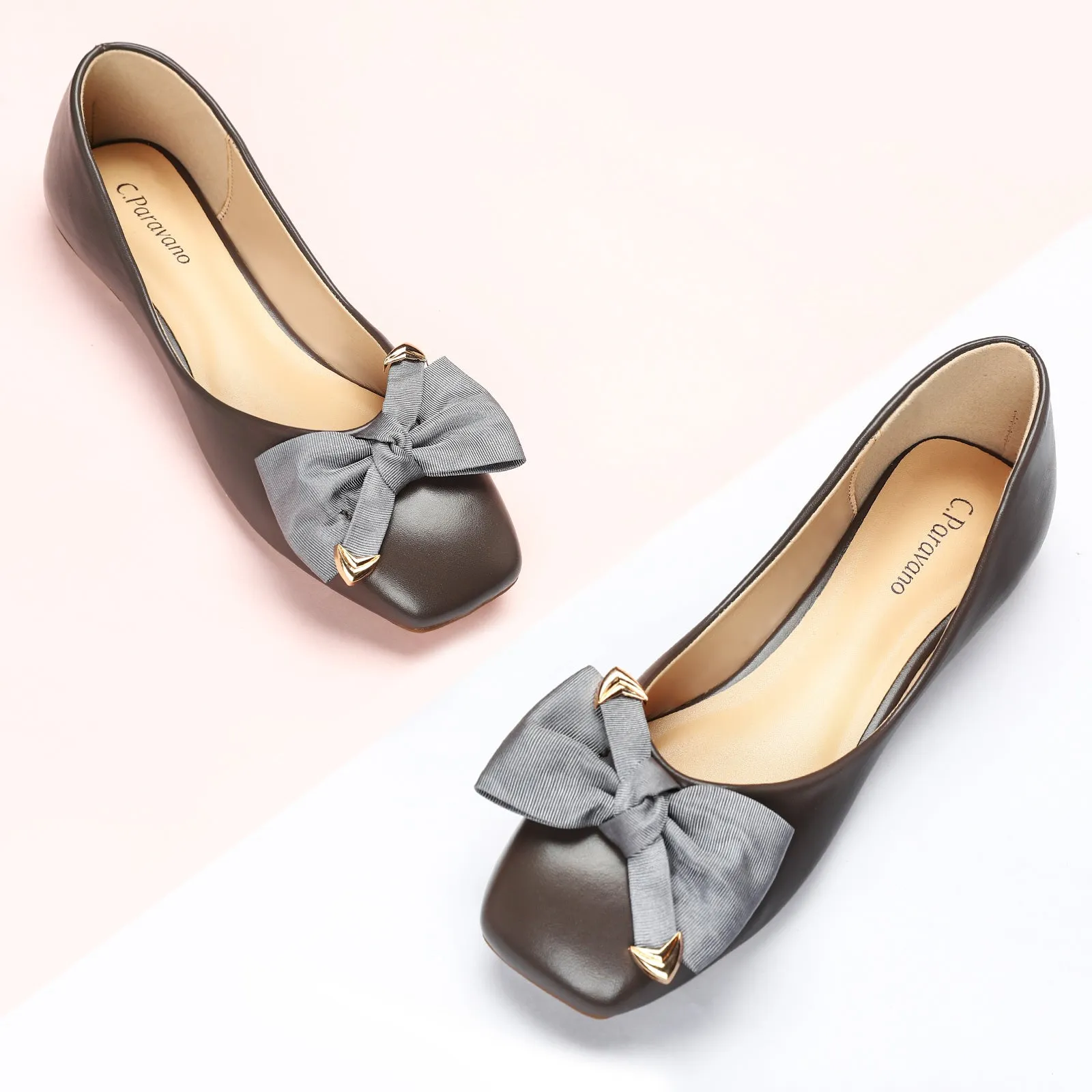 Metal Bowknot Square Flats