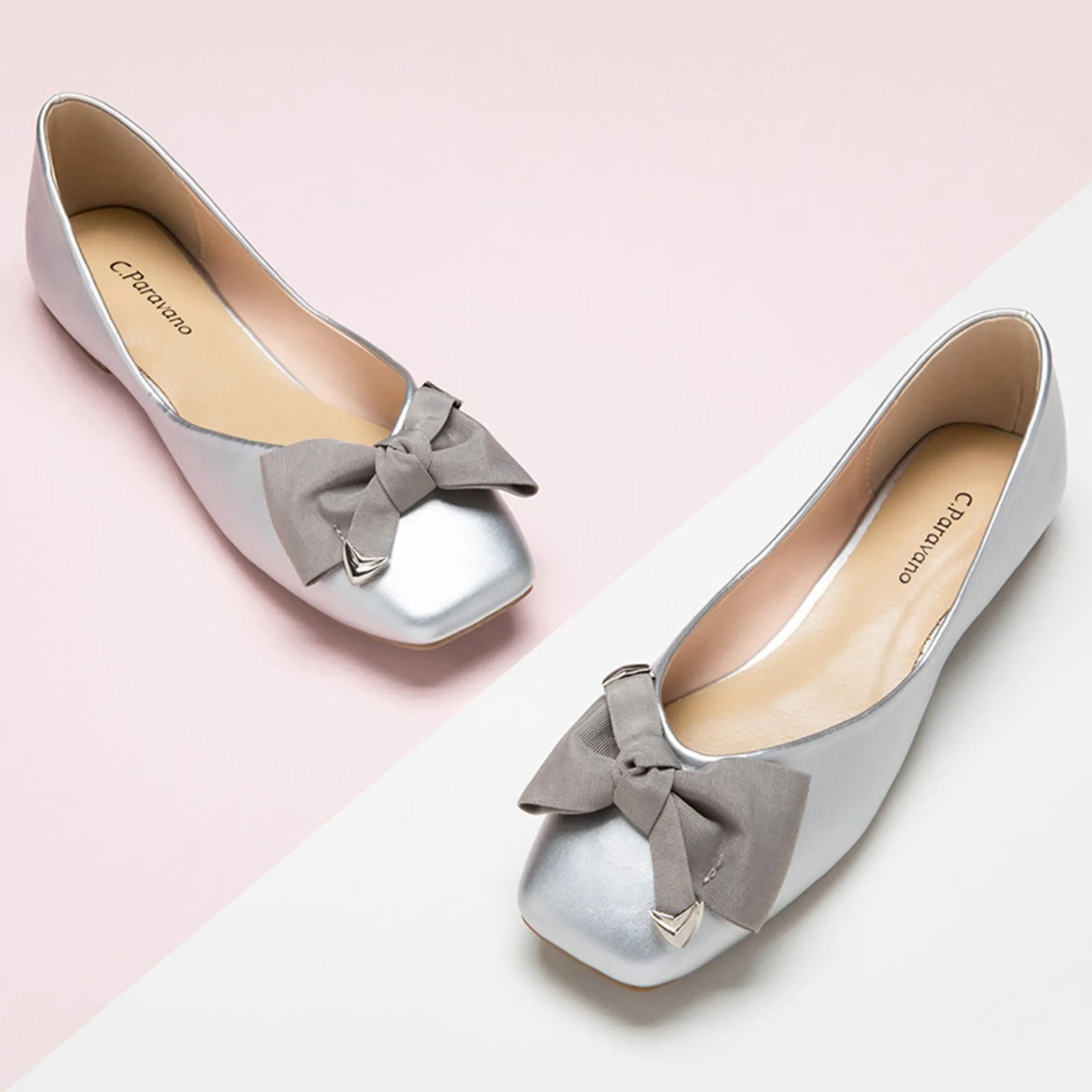 Metal Bowknot Square Flats