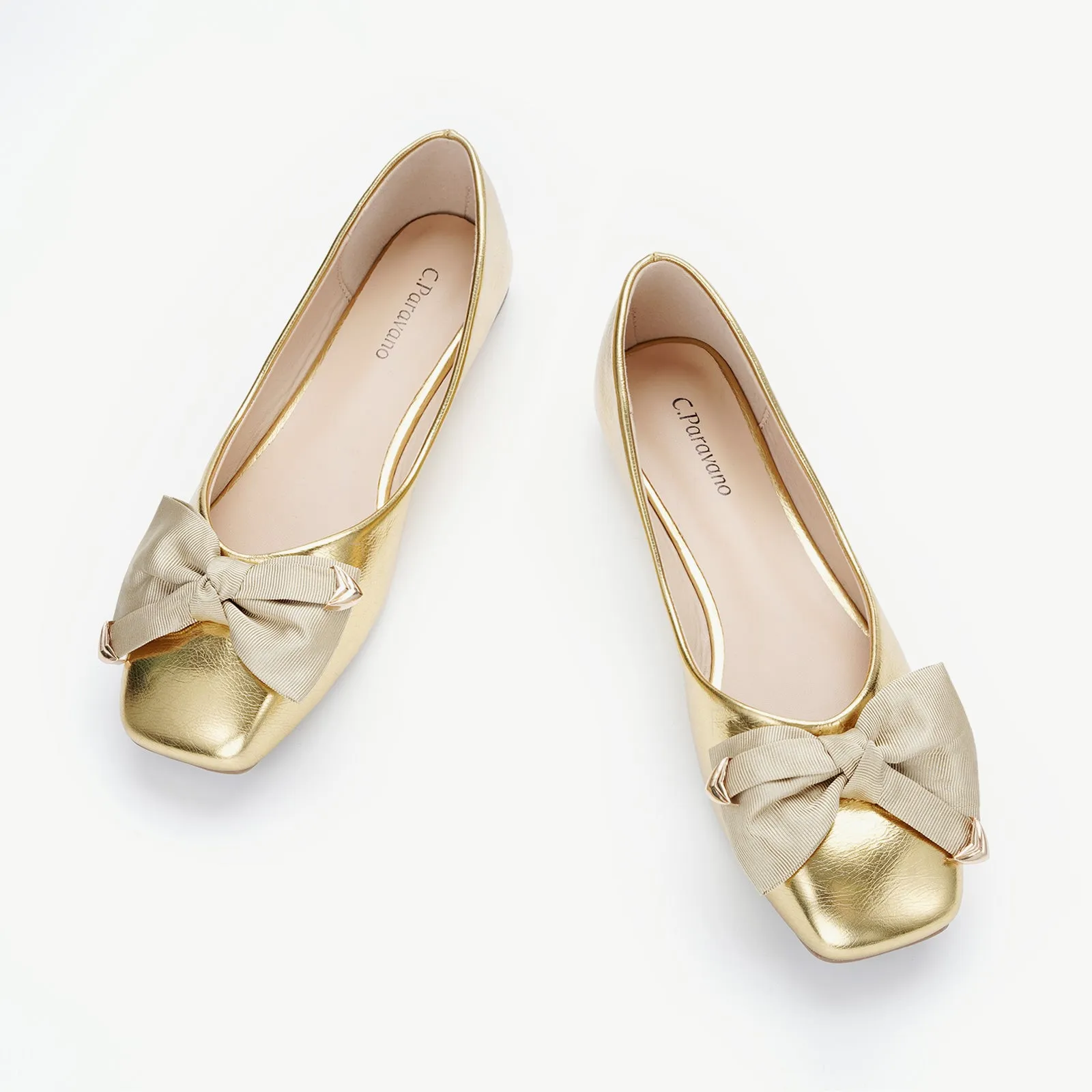 Metal Bowknot Square Flats