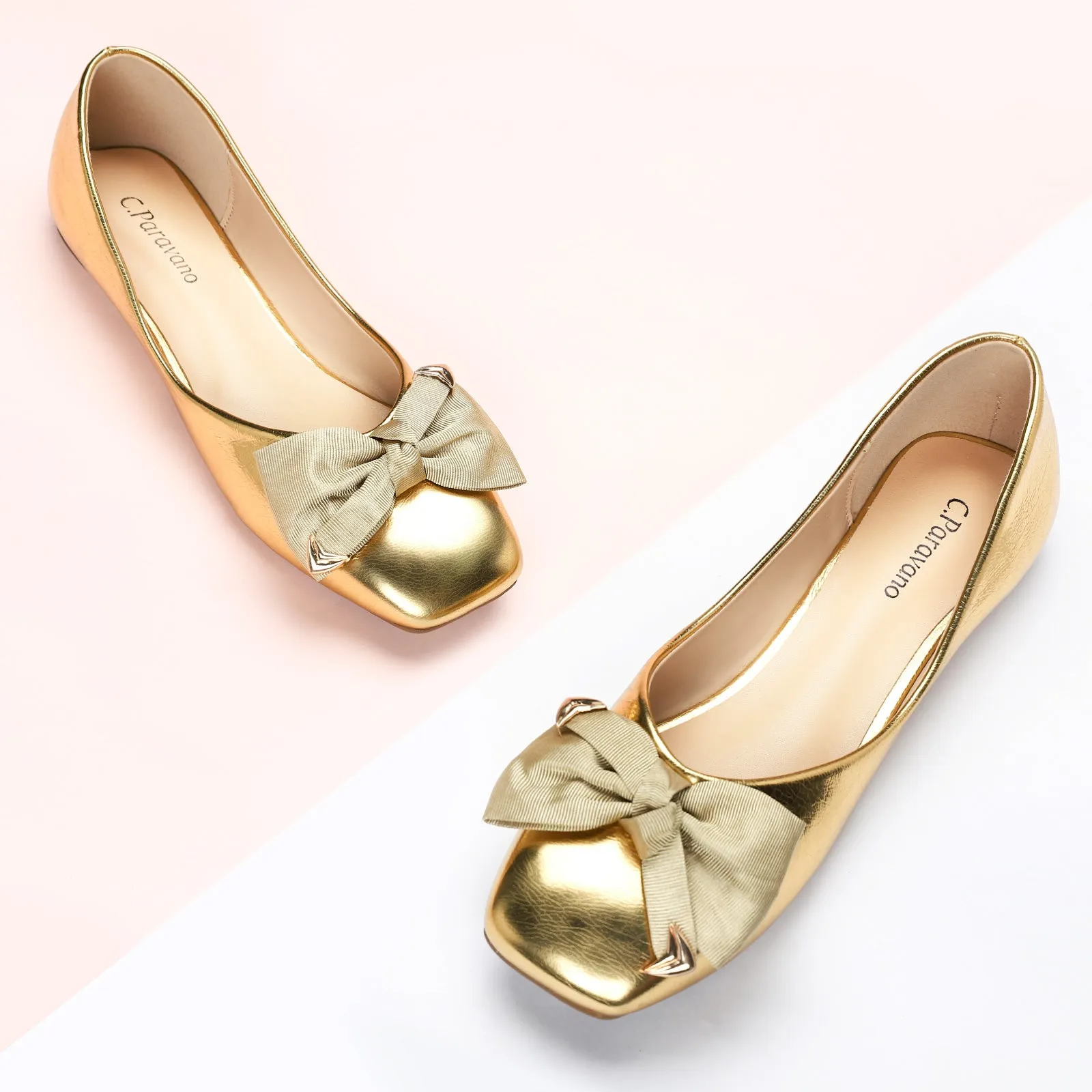 Metal Bowknot Square Flats