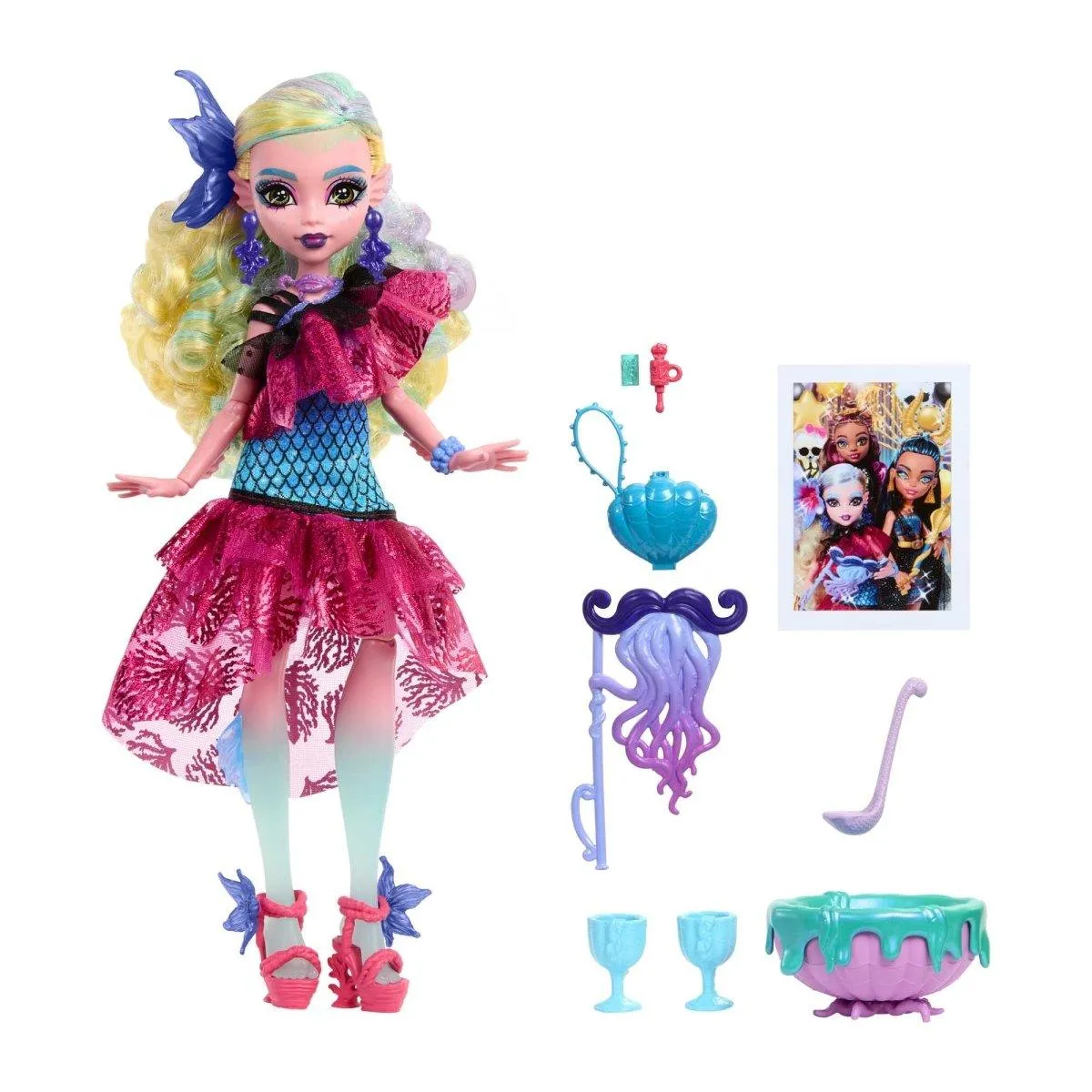 Monster High Lagoona Blue Doll In Monster Ball Party Dress With Accessories