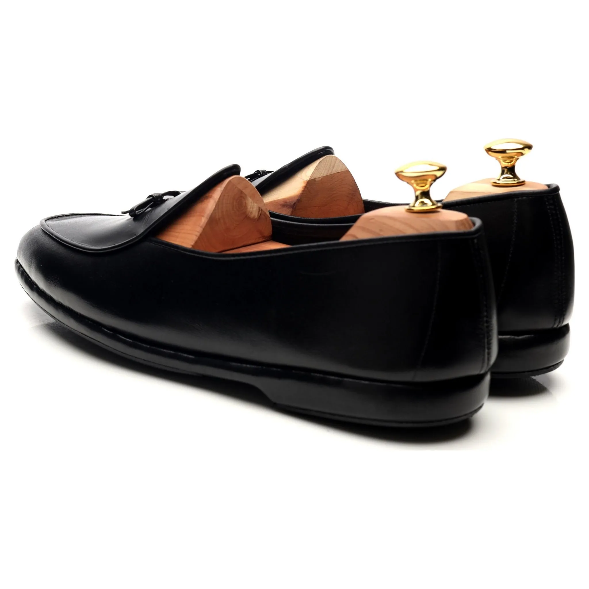 'Mr. Casual' Black Leather Slip On Belgian Loafers UK 10 US 11