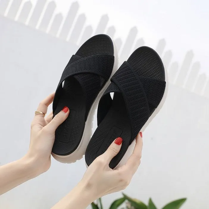 OCW Flat  Orthopedic Sandals Soft Mesh Durable Basic Women Summer Slides