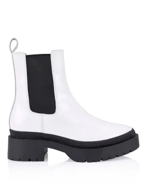 Orielly Combat Chunky Boots - Chalk Box Kid Leather