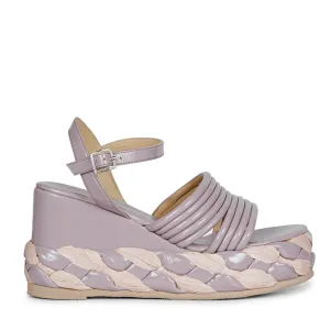 Saint Breanna Strap Embellished Lilac Leather Platform Sandals