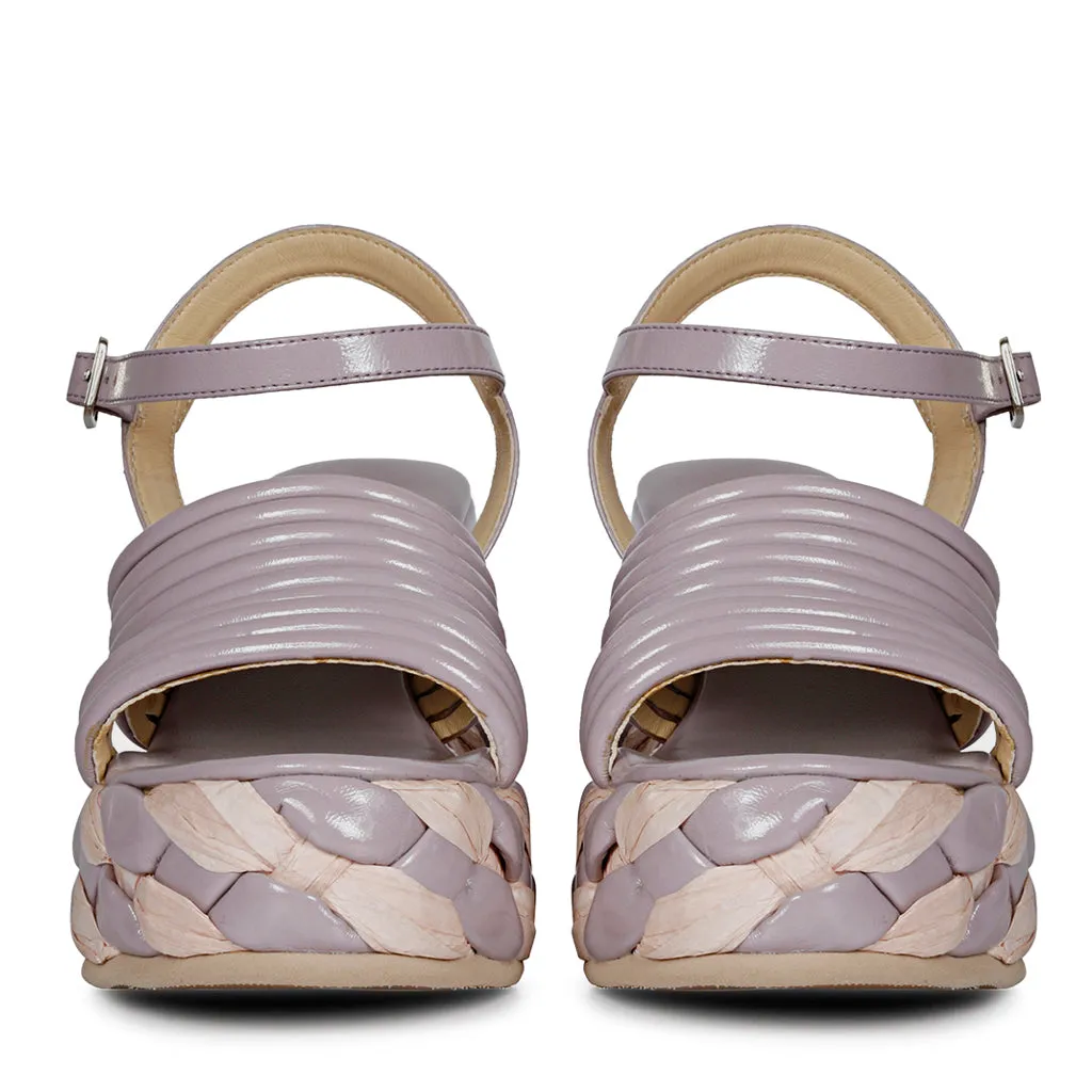 Saint Breanna Strap Embellished Lilac Leather Platform Sandals