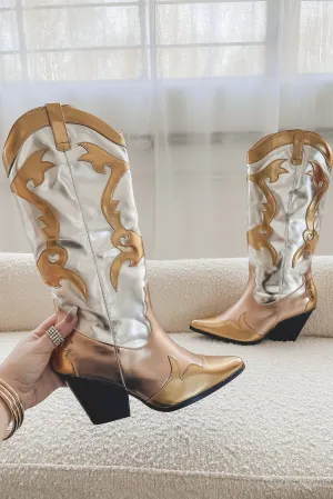 Sassy Cowgirl Gold & Silver Metallic Western Boots