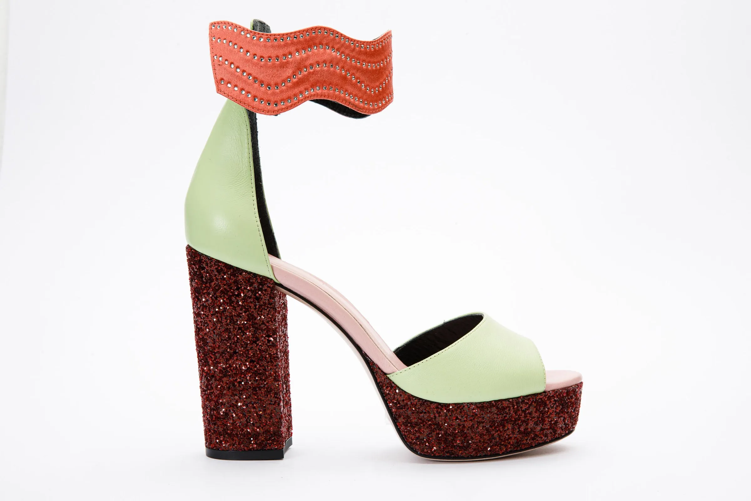 The Pera Multicolor Glitter Platform Heel Women Sandal