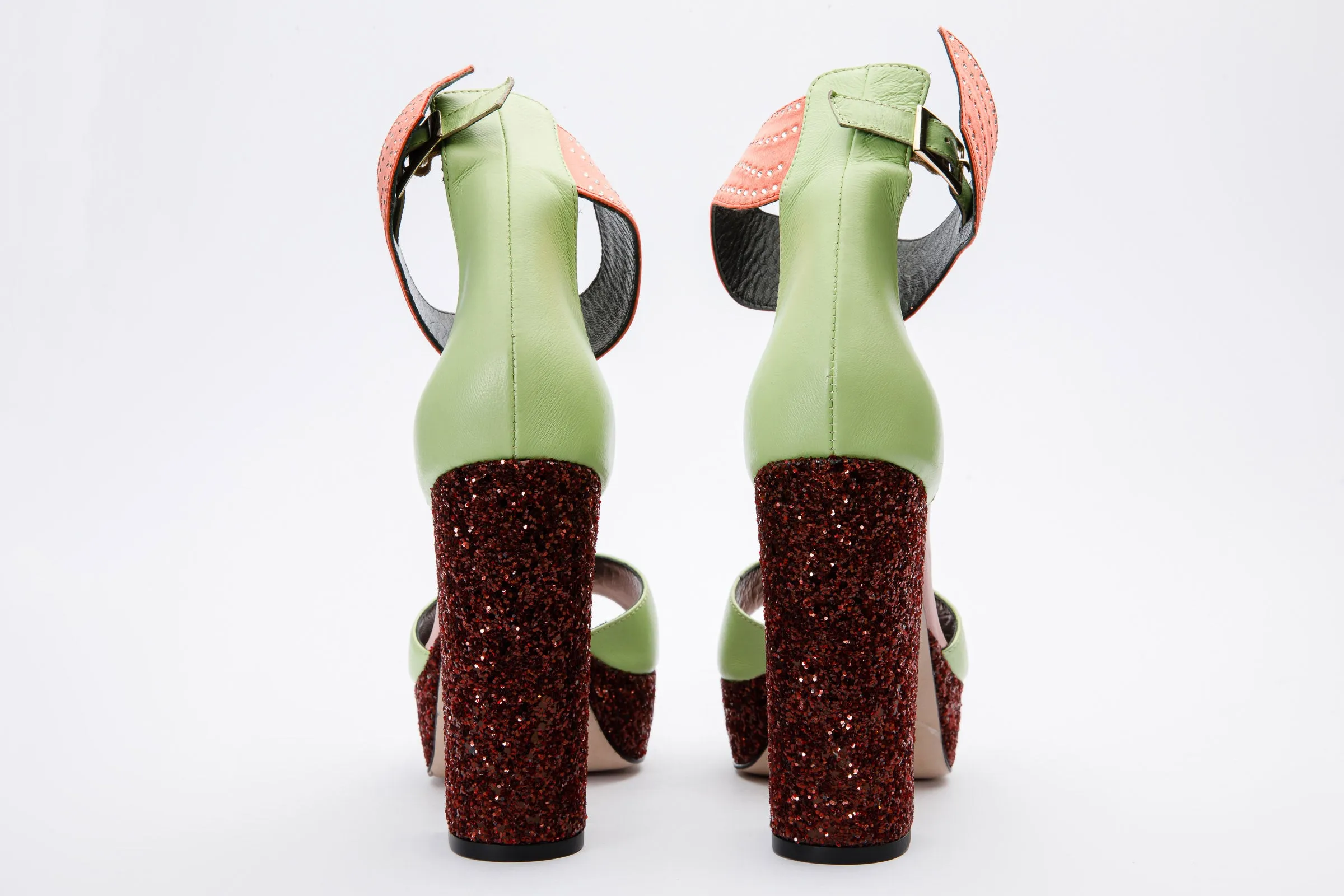 The Pera Multicolor Glitter Platform Heel Women Sandal