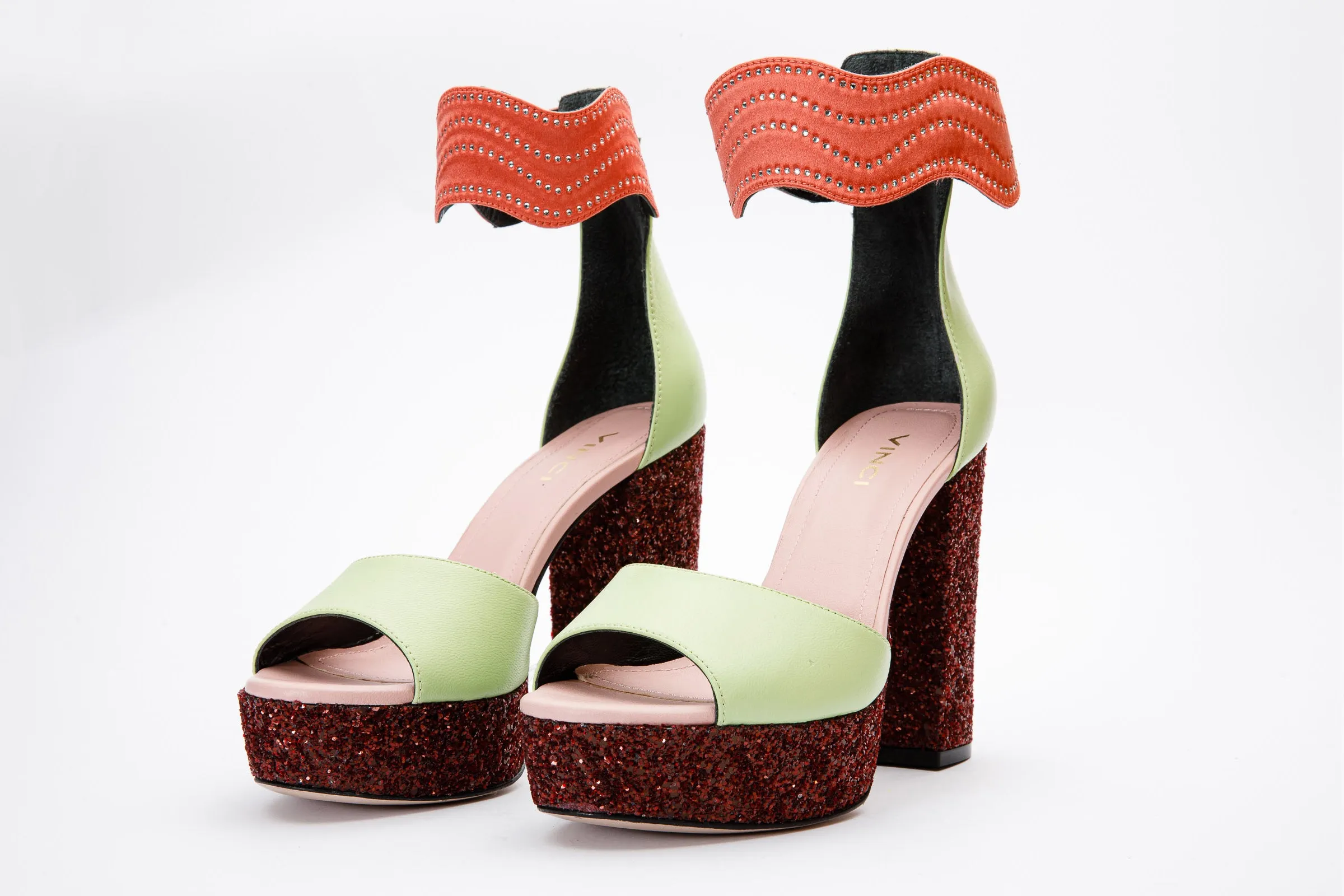 The Pera Multicolor Glitter Platform Heel Women Sandal