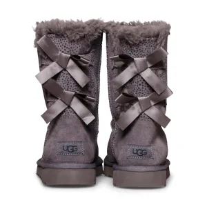 UGG Bailey Bow Micro Cheetah Charcoal Boots - Women's